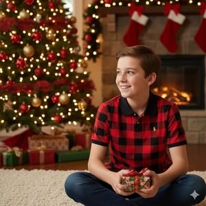 Polo Ralph Lauren Red Black Buffalo Check Plaid Polo Shirt Youth L 14-16
New‎